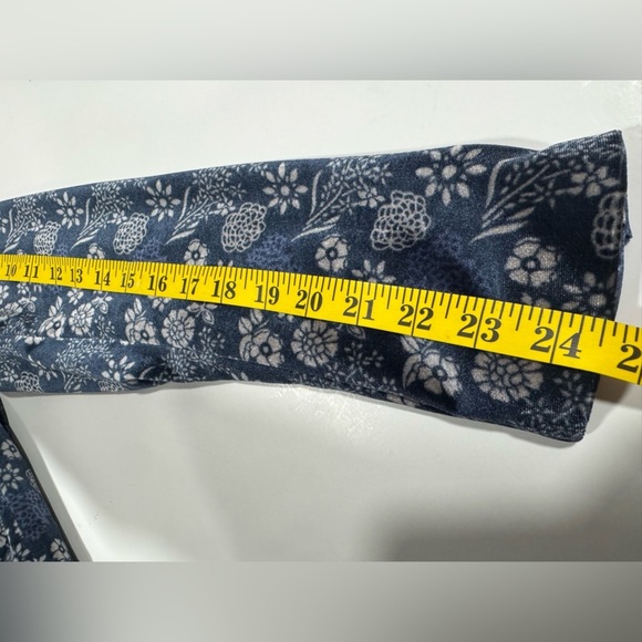 Navy blue beige floral print CAROLINA BELLE long sleeve blazer jacket XS - Picture 11 of 16